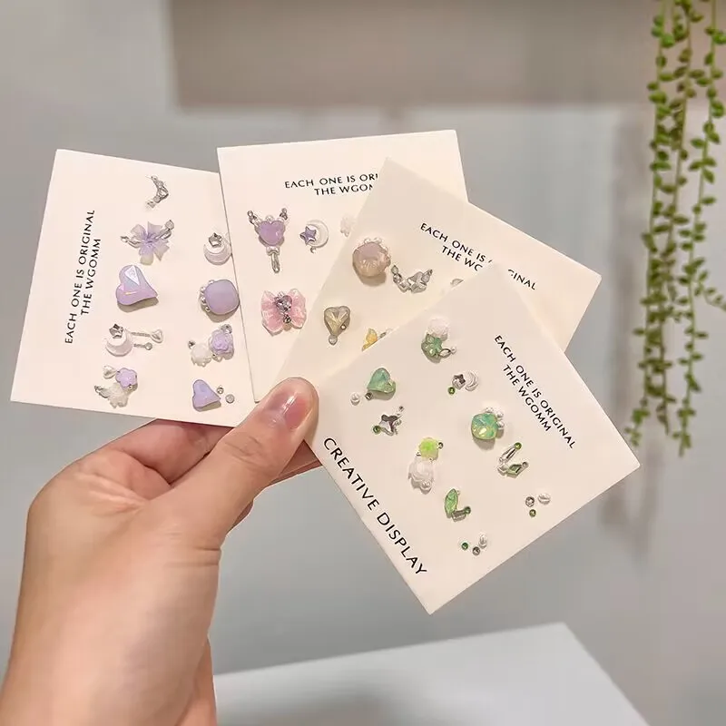 Diamantes de imitación de proteína para uñas, accesorios de decoración de uñas de cristal, rosa brillante, corazón de bricolaje, 1 caja