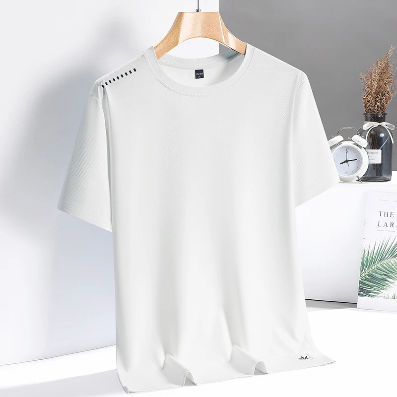 Quick Dry Sport T Shirt Men\'S 2024 Short Sleeves Summer Casual White Plus OverSize 6XL 7XL 8XL 9XL Top Tees GYM Tshirt Clothes