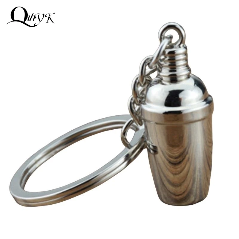 1PC Mini Shaker Keychain 3D Stereo Cocktail Pendant Bar Wineware Bartender Keychain Party Gift Car Key Ring Personalized Gift