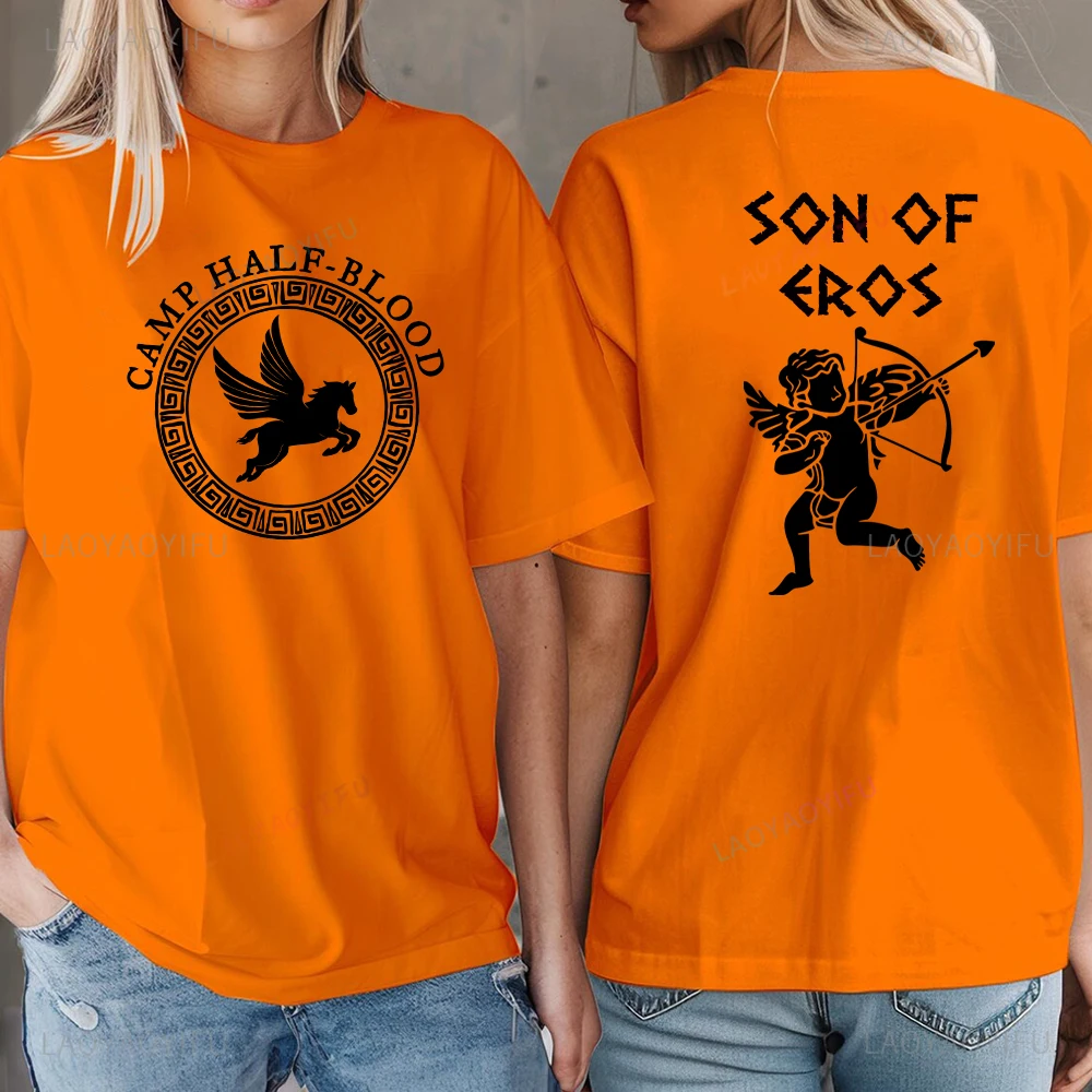 خمر مخيم نصف الدم الأساطير اليونانية ابن أبولو إيروس تي شيرت مطبوع الرجال النساء هالوين العالم كتاب هدية اليوم القطن قميص