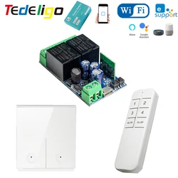 Tedeligo 2.4GHz Ewelink WiFi Smart Switch 12V 24V 48V Garage Motor Gate Light Remote Controller,Timing Receiver Module withAlexa