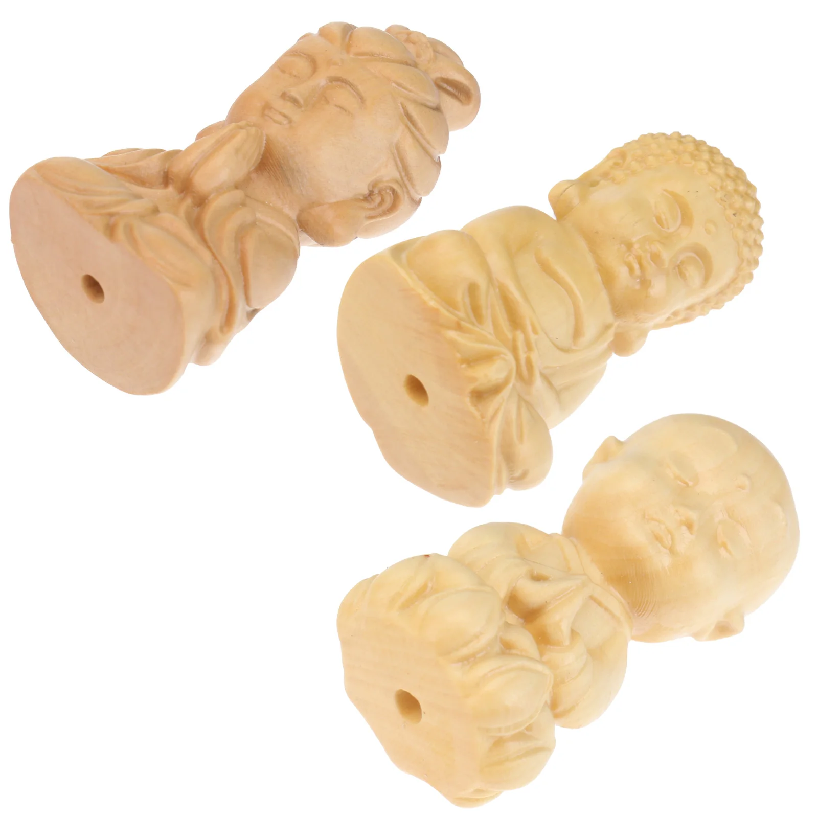 

3pcs Premium Mini Decor Hand Carving Figurines Wooden Desktop Ornament Theme Decor Landscape Accessory Home Office