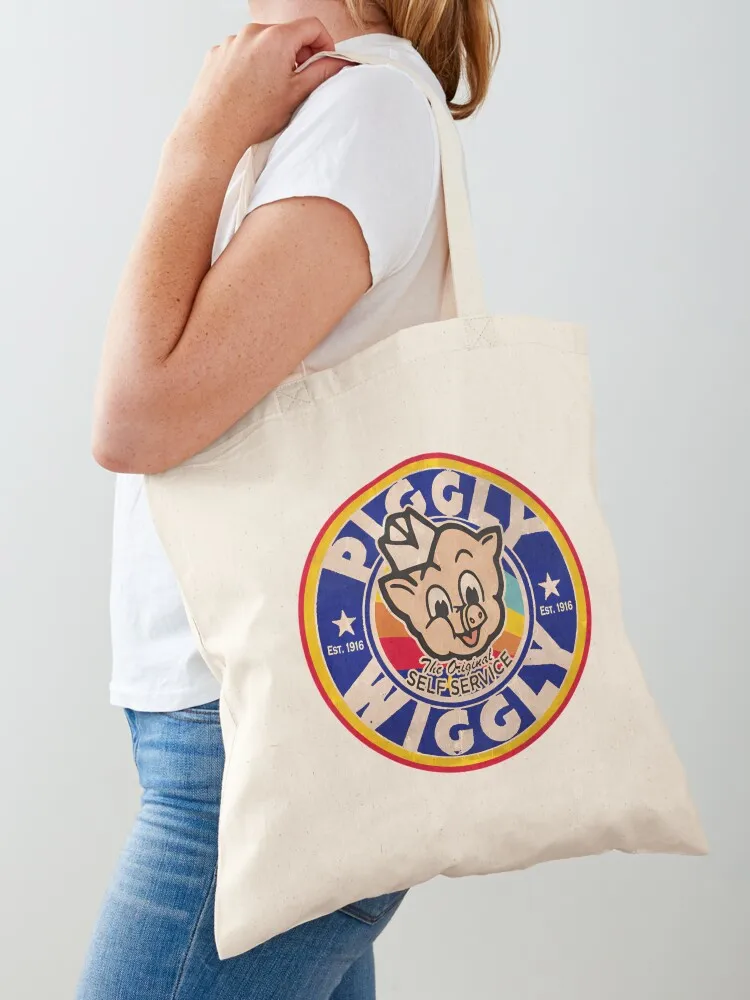 

Retro Piggly Wiggly 1916 Tote Bag Portable shopping bag Women's shopper bag Custom eco folding