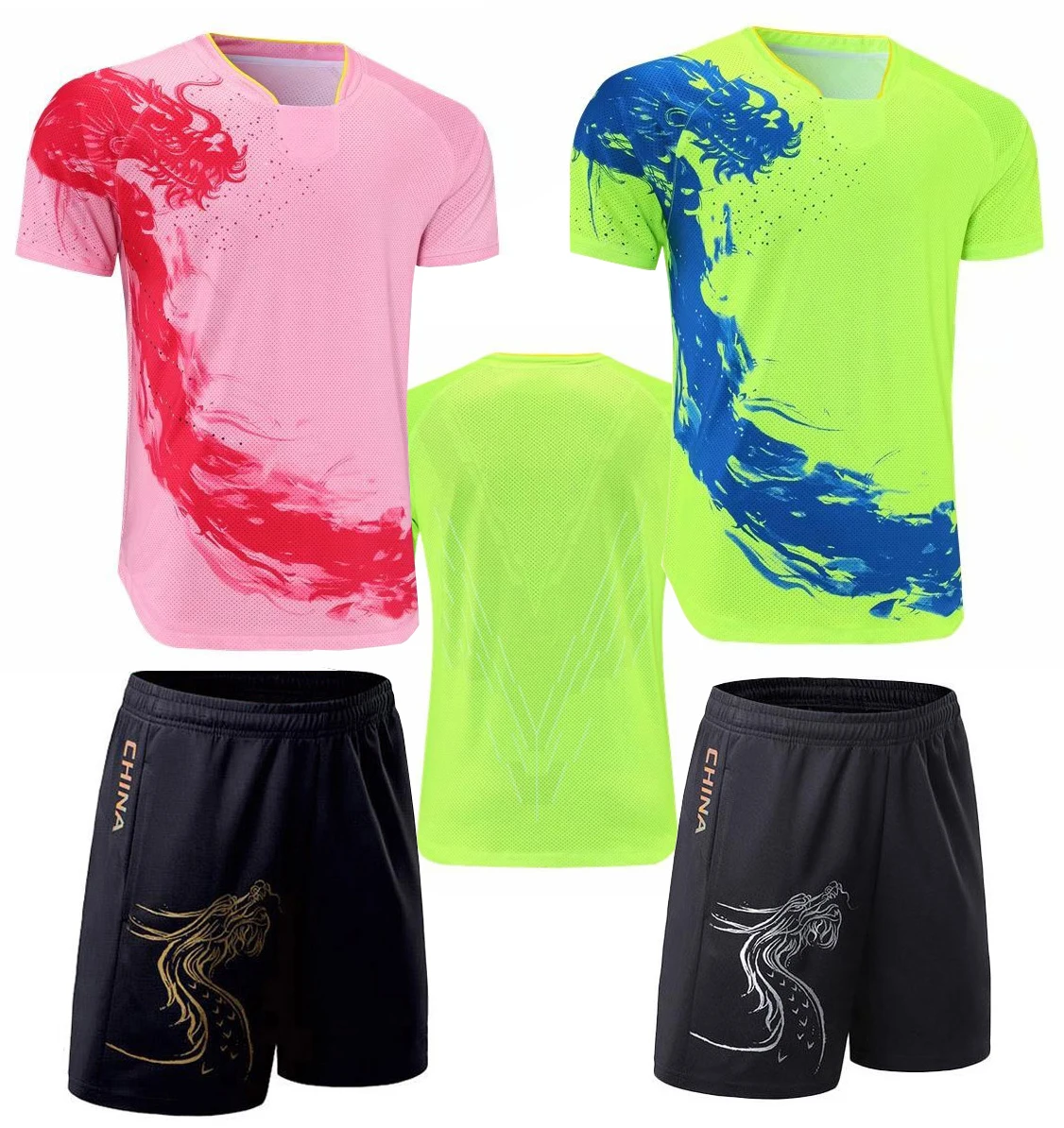 

2022 CHINA Dragon Women Table Tennis Sets Jerseys, Men Ping Pong Clothes, Girls Table Tennis Shirt Shorts Kid Ping Pong Clothing