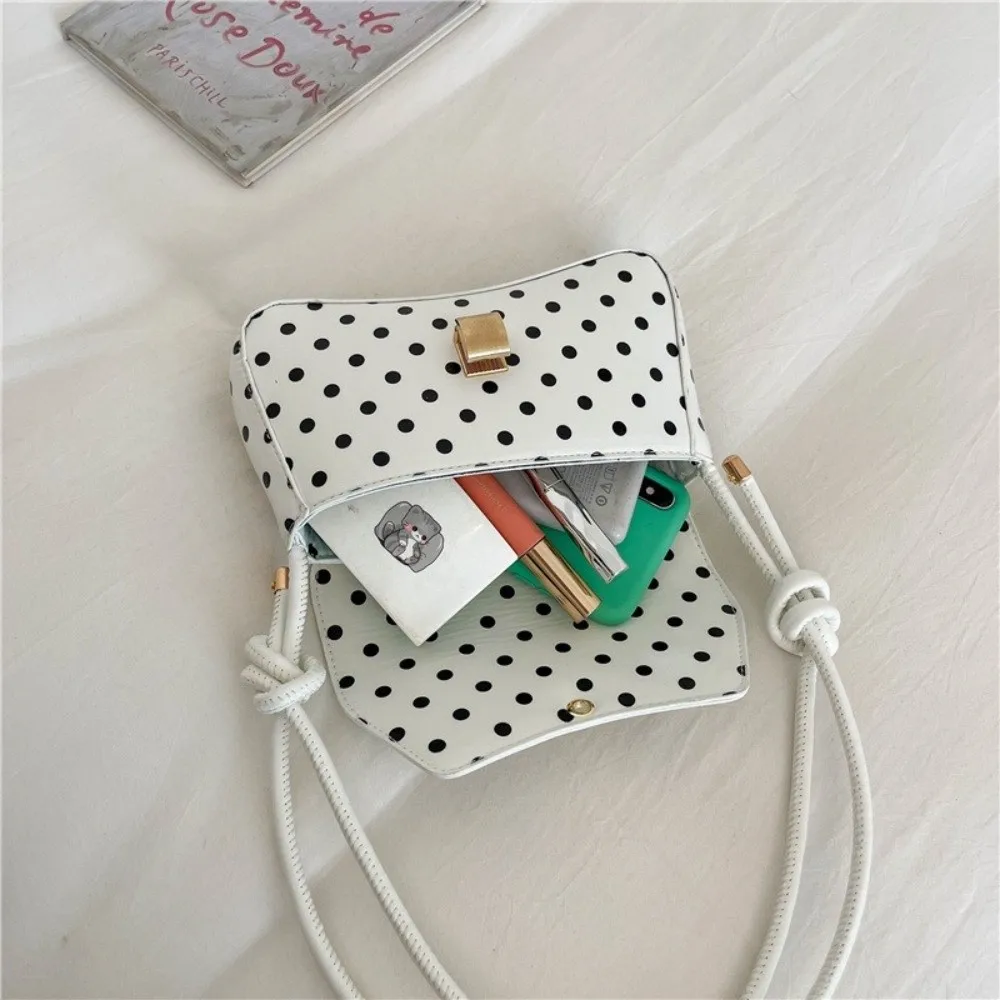 Polka Dot Pattern Flap Underarm Bag Flap Closure Single Shoulder Strap Single Shoulder Bag PU Material Large Capacity
