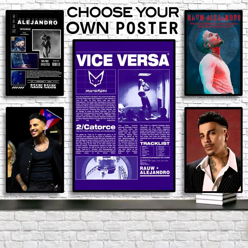 

Singer R-rauw A-alejandro Painting Calligraphy Vintage Poster Canvas Frameless Wall Art Perfect For Hallway Home Decoration