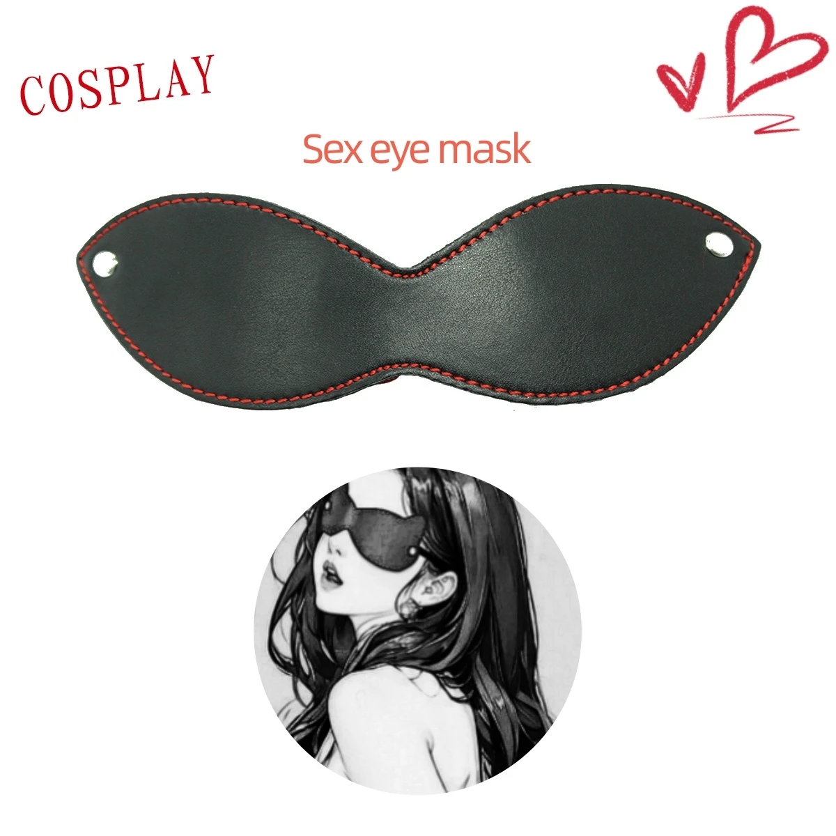 Seductive Eye Mask Sexy Leather Plush Mask Adult Cosplay Props t Sex Flirting Accessories Blackout sleeping eye mask