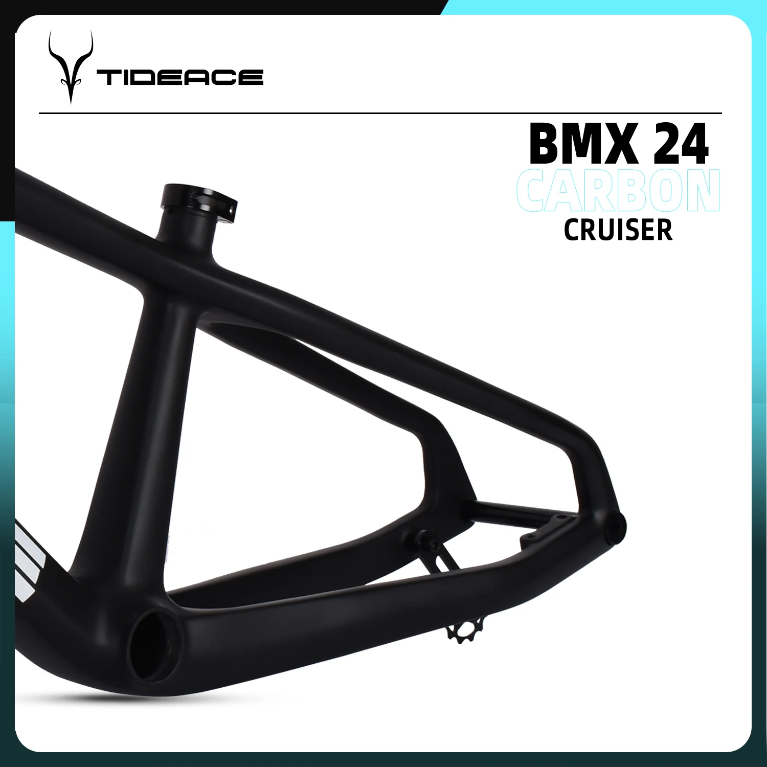 Cruiser Pro 24er BMX Frame Carbon Bicycle Professional Racing BMX Action Performance Frameset Max 1.95\'\' Tires BB86