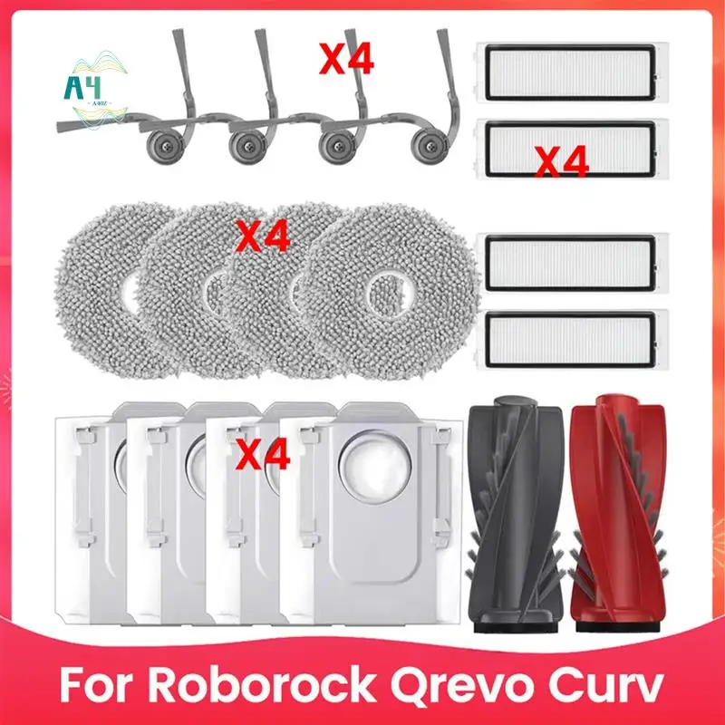 

A40Z-для Roborock Qrevo Curv робот-пылесос запасные части основная боковая щетка Hepa фильтры швабра тканевые мешки для пыли