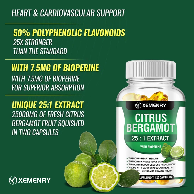 Citrus Bergamot 25:1 Extract Premium Natural Supplement Capsules for Men and Women Non-GMO Supplement - Image 6