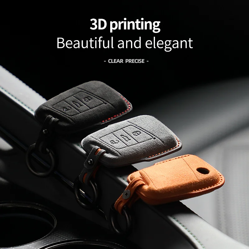

For the Volkswagen Lavida Discovery Golf 7 Key bag Alcantara Flip fur key holder