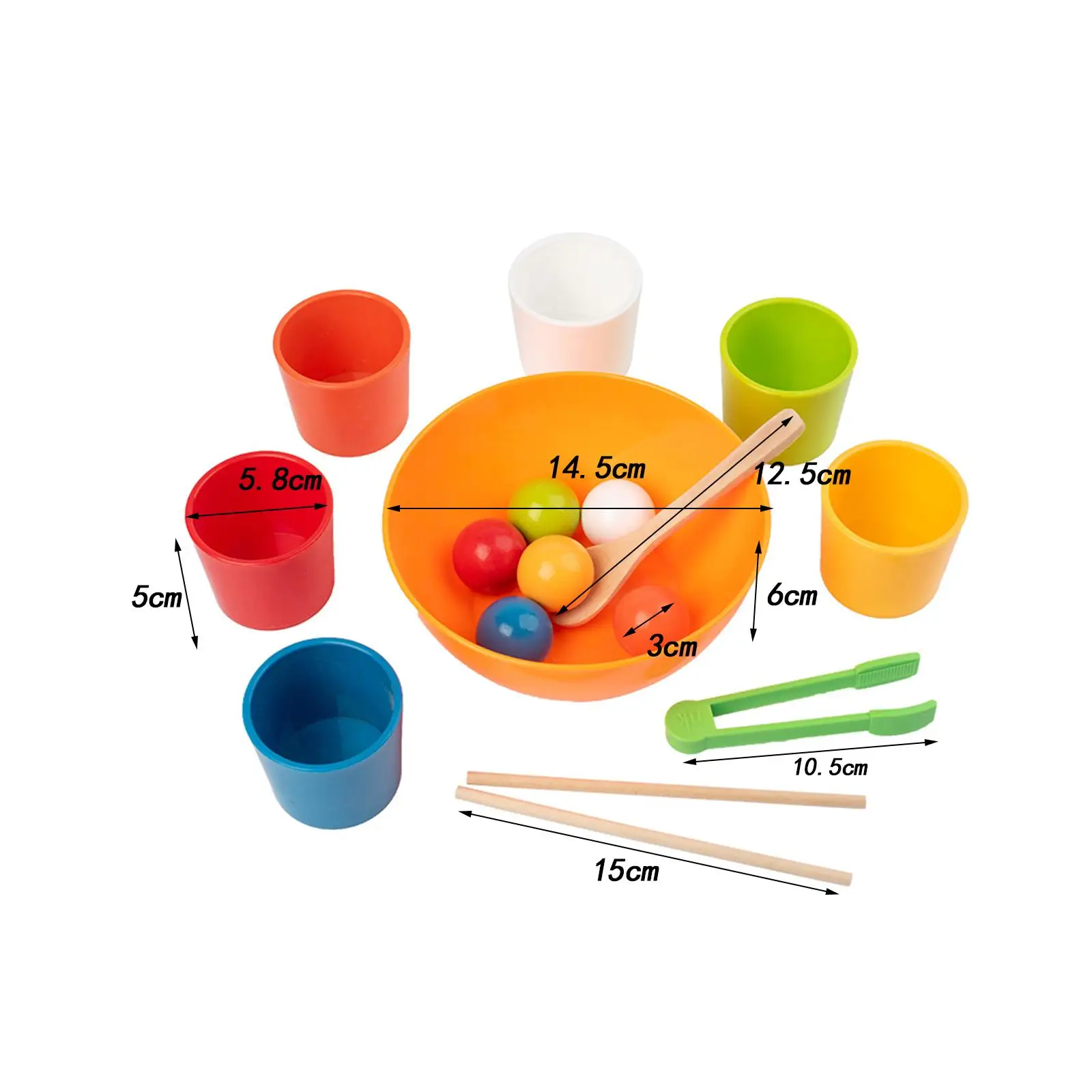 Rainbow Balls in Cups Montessori Toy Training Logical Thinking Early Education