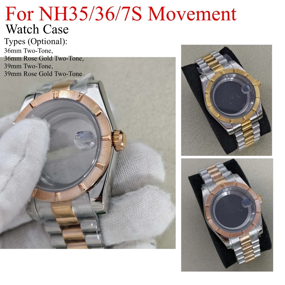 

Корпус для часов 39/36 мм для механизмов NH35/36/7S с ремешком на шарикоподшипниках и сапфировым стеклом, водонепроницаемость 3ATM, аксессуары для часов