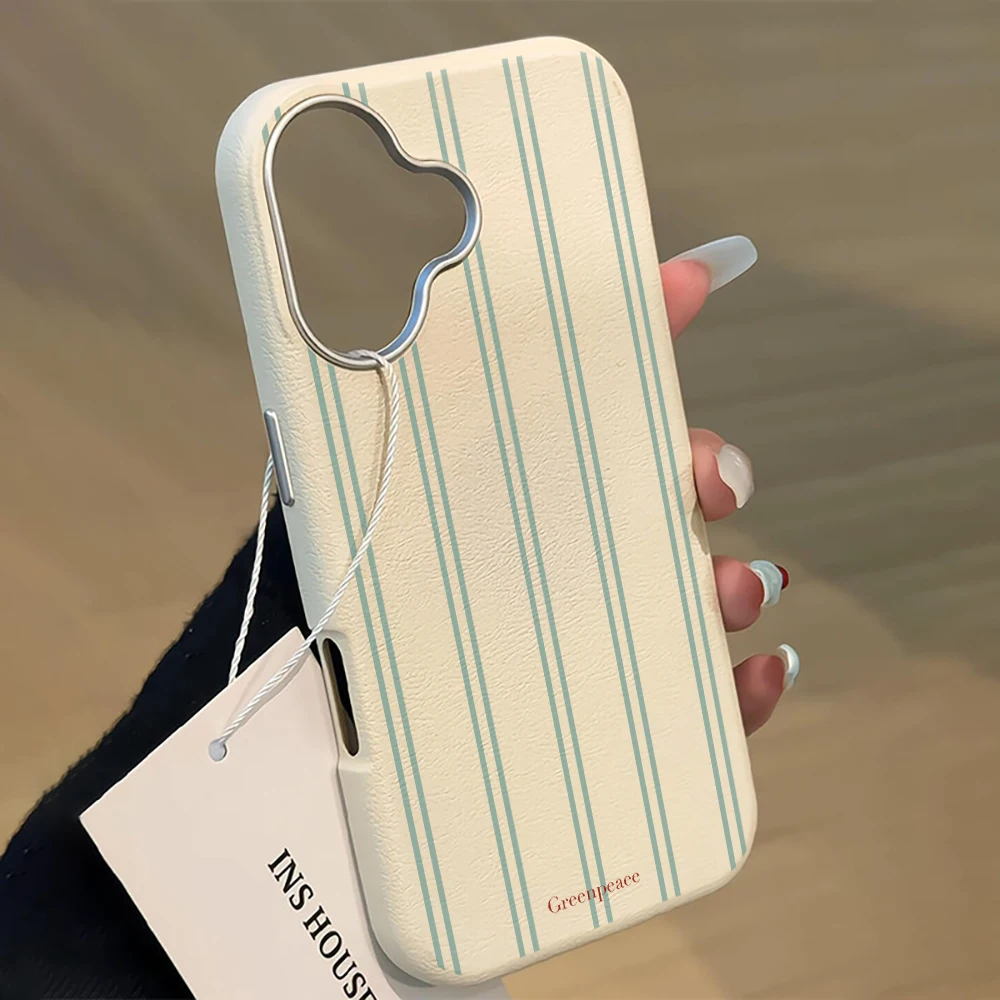 Green Line Soft Phone Case For Samsung S25 S24 Ultra S23 S22 S21 Plus FE For Galaxy A55 A54 A56 A36 A57 5G Luxury Cute INS Funda