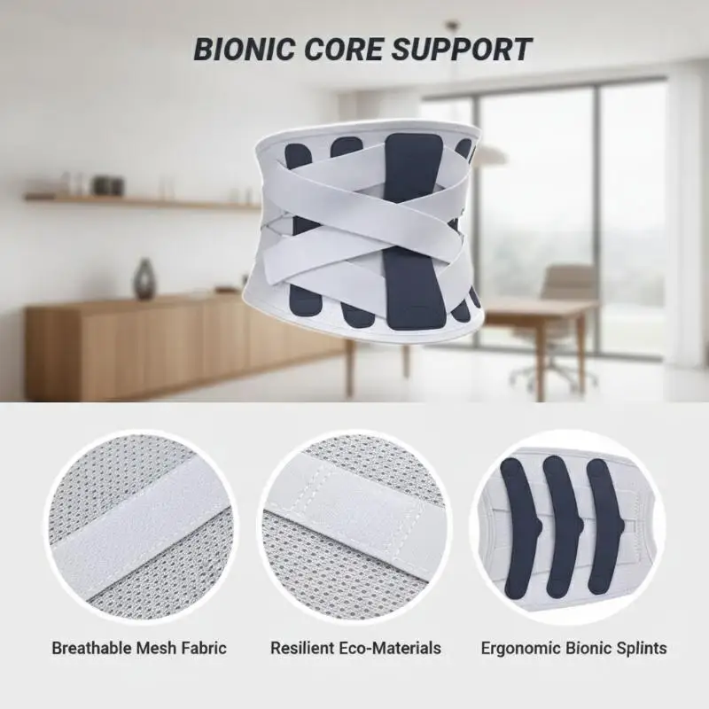 Unisex Lumbar Support Belt 360° Surround Pressure Dual Support System Ideal Gift for Sedentary People Daily Waist Care