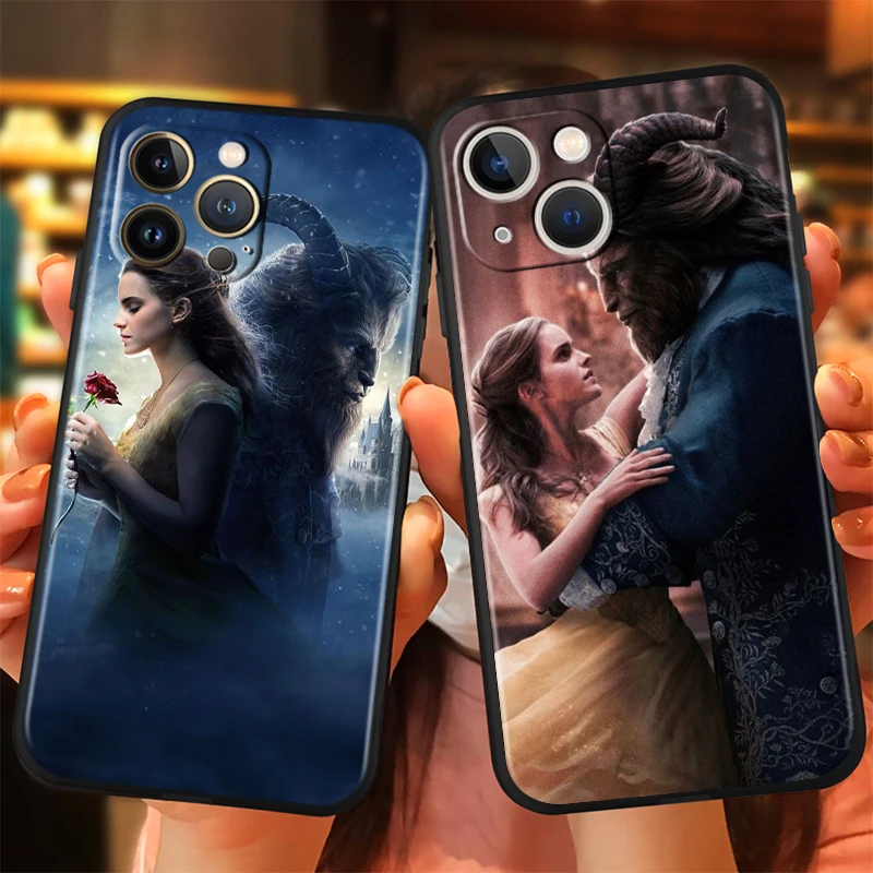 Disney Beauty and the Beast Case for Apple iPhone 15 14 Pro 13 12 Max Mini 11 XS Max X XR 7 8 Plus SE2020 TPU Black Phone Cover