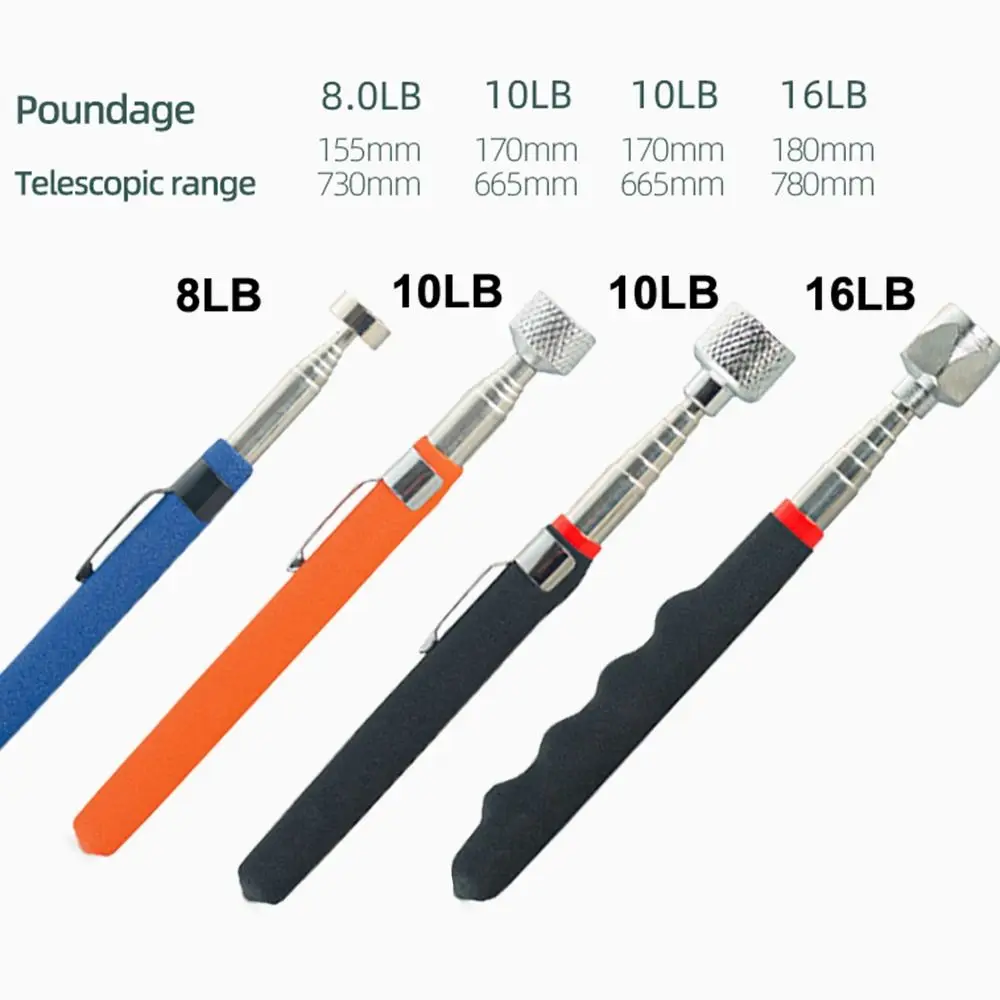 Intrekbare Magnetische Pick Up Tool 8/10/16LB Rvs Pickup Zuig Ijzeren Staaf Universele Multifunctionele Retrieval Tool