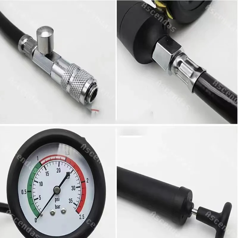 1Pcs Water Tank Leak Detector Shockproof Dial Car Pressure Gauge Tester Cooling System Tester Radiator Pressure Pump