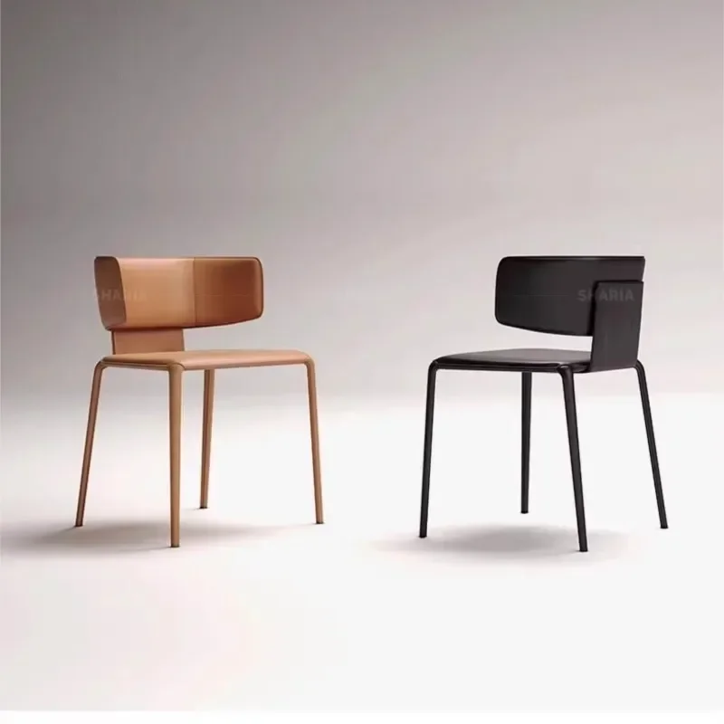 

Italian Minimalist Backrest Dinding Chair Luxury Modern Dining Table Light Designer Home Anti Arm Eating Bar Chairs For Kitchen