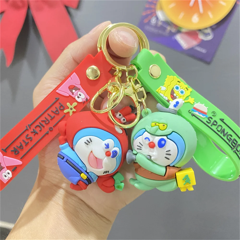 

Cute Personality Animated characters Cross Dressing Hanging Car Bag Keychain Gift Originality Pink and White Fashion New