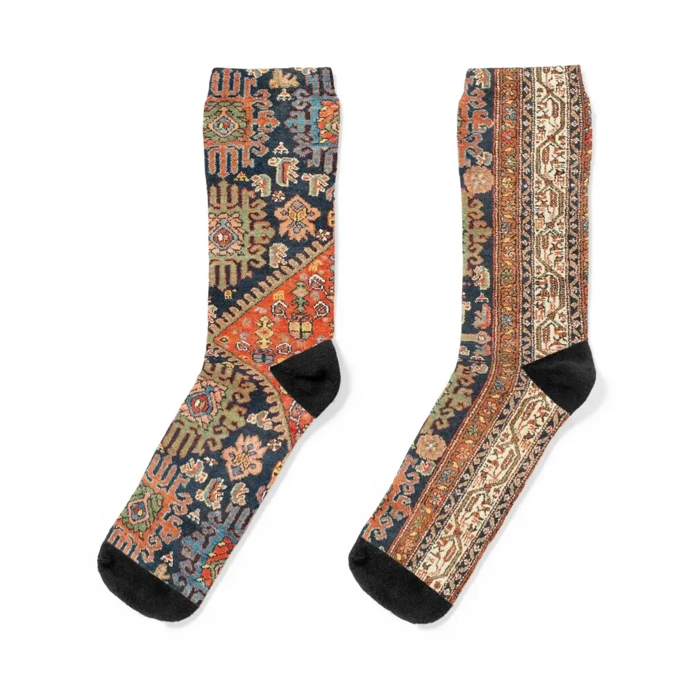 Hamadan Antique West Persian Rug Print Socks halloween colored winter sheer Mens Socks Women's