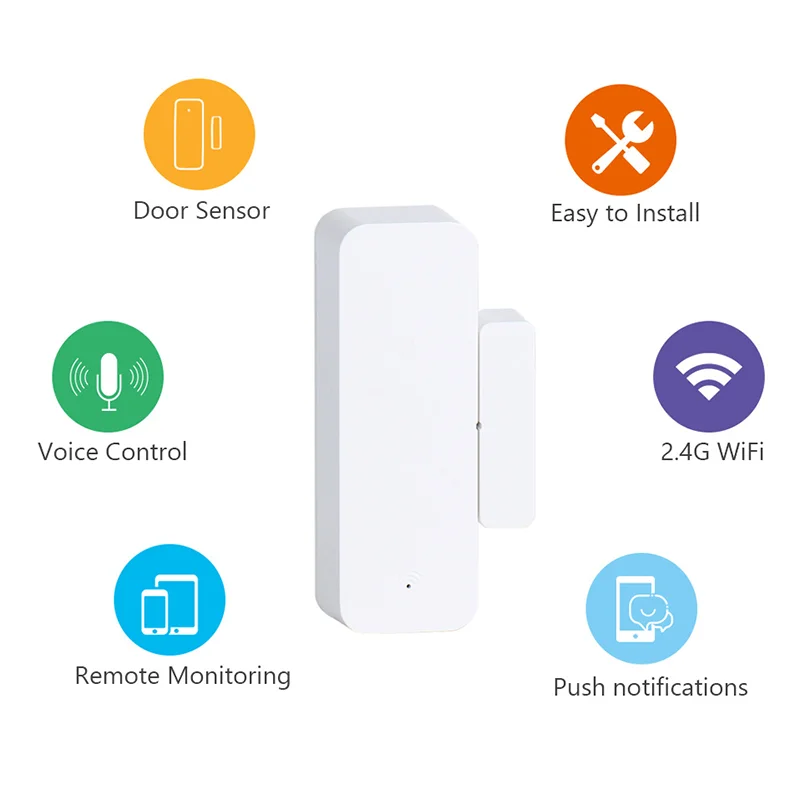 Tuya WiFi Door Sensor Window Contact Sensor Smart Home Security Alarm Open/Closed Detector for Home Automation And Protection