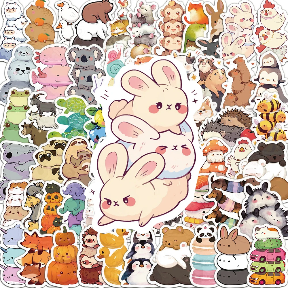 10/30/50 Uds. Pegatinas Divertidas y Creativas de Animales Jenga, Calcomanías de Dibujos Animados, Graffiti, para Skateboard, Guitarra, Equipaje, Bicicleta, Pegatinas Kawaii, Regalo