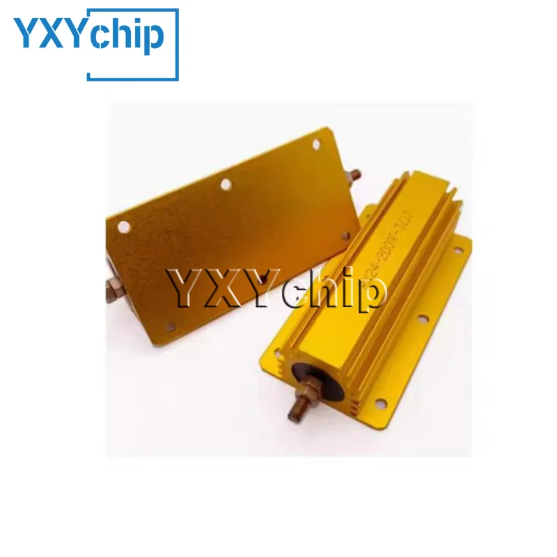 1szt RX24 200W Aluminiowa metalowa obudowa Rezystor drutowy 0,01 0,05 0,4 0,8 1 2,2 2,5 4 5 8 9 10 22 47 51 85 4K 22K Ohm — zdjęcie 3