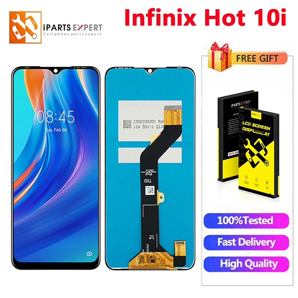 

IPARTSEXPERT 6.52" LCD For Infinix Hot 10i X659B LCD Display Touch Screen Digitizer Assembly Repair Replacement X659B PR652B