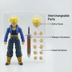Anime Dragon Ball Z Figures Shf Super Saiyan Trunks Action Figure Collection Model 15cm Future Boy Torankusu Movable Toys Gifts
