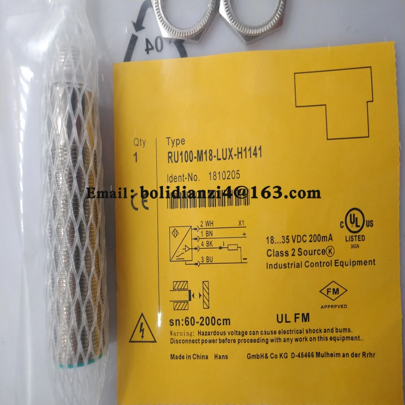 Sensor ultrassônico RU40U-M30M-2UP8X2-H1151 RU40U-M18M-UP8X2-H1151 RU40U-M18E-2UP8X2T-H1151 Em estoque