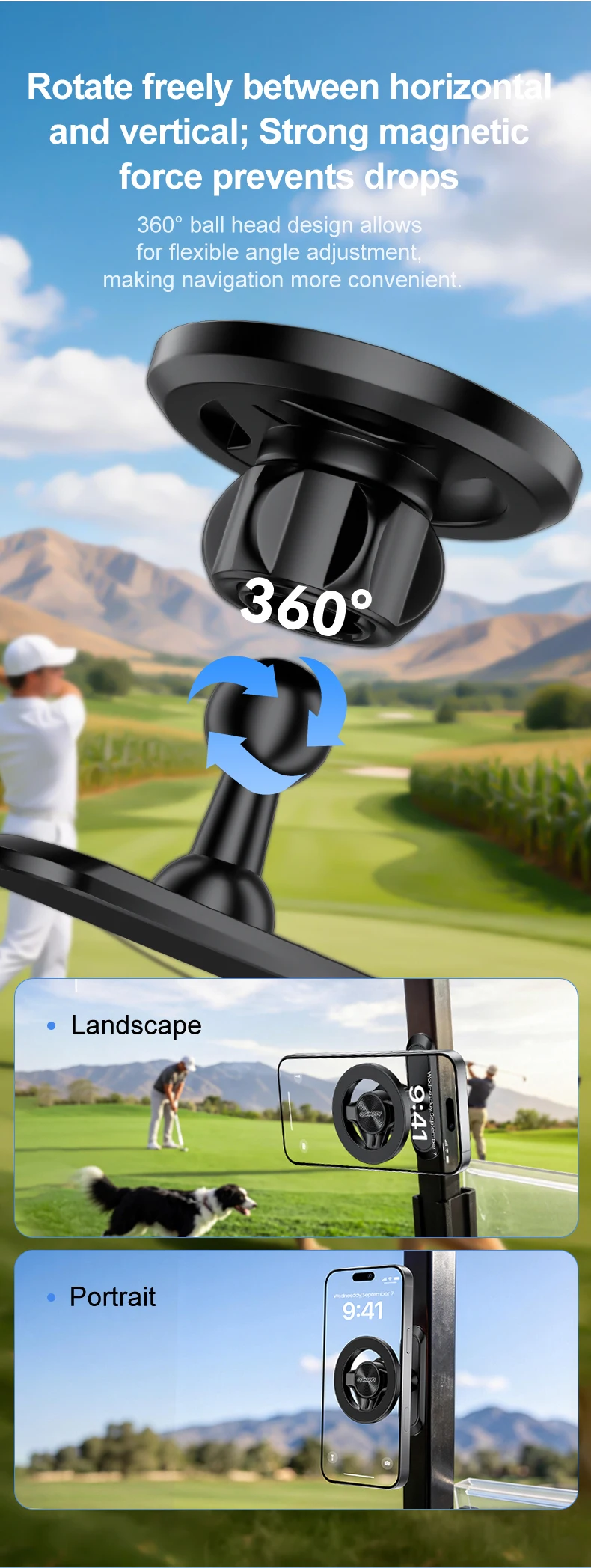 Magnetischer Telefonhalter & Zubehör für MagSafe Gym, Verstellbarer Magnet, Stoßfester Ständer für Auto-Handys, kompatibel mit iPhone Pro und Samsung – Detail 3
