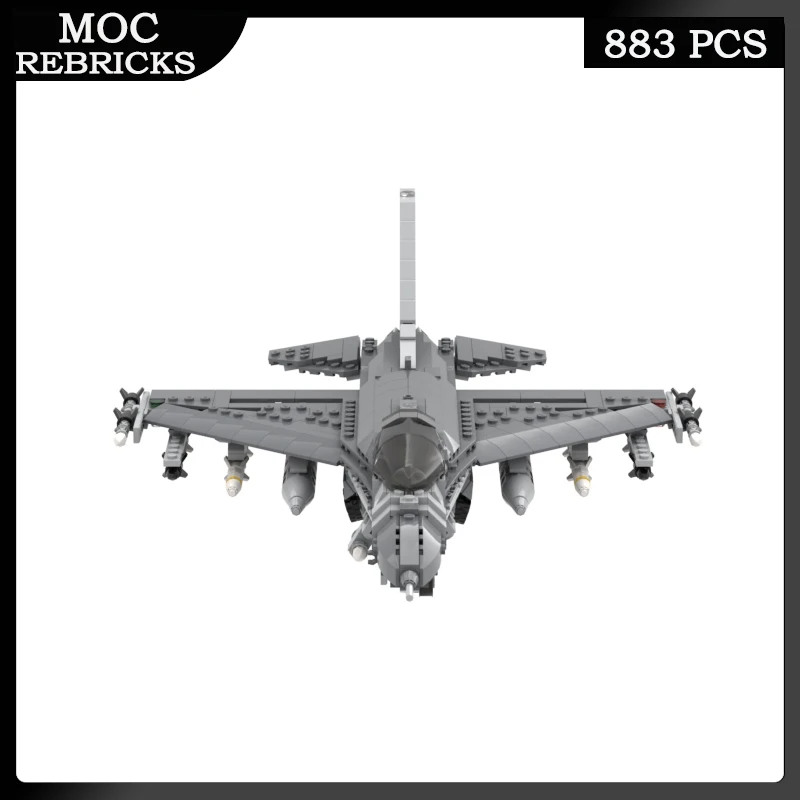 WW2 Military Air Force Weapon Series F-16C Fighting Falcon MOC Building Block Brick Toy DIY Model Children Christmas Gifts