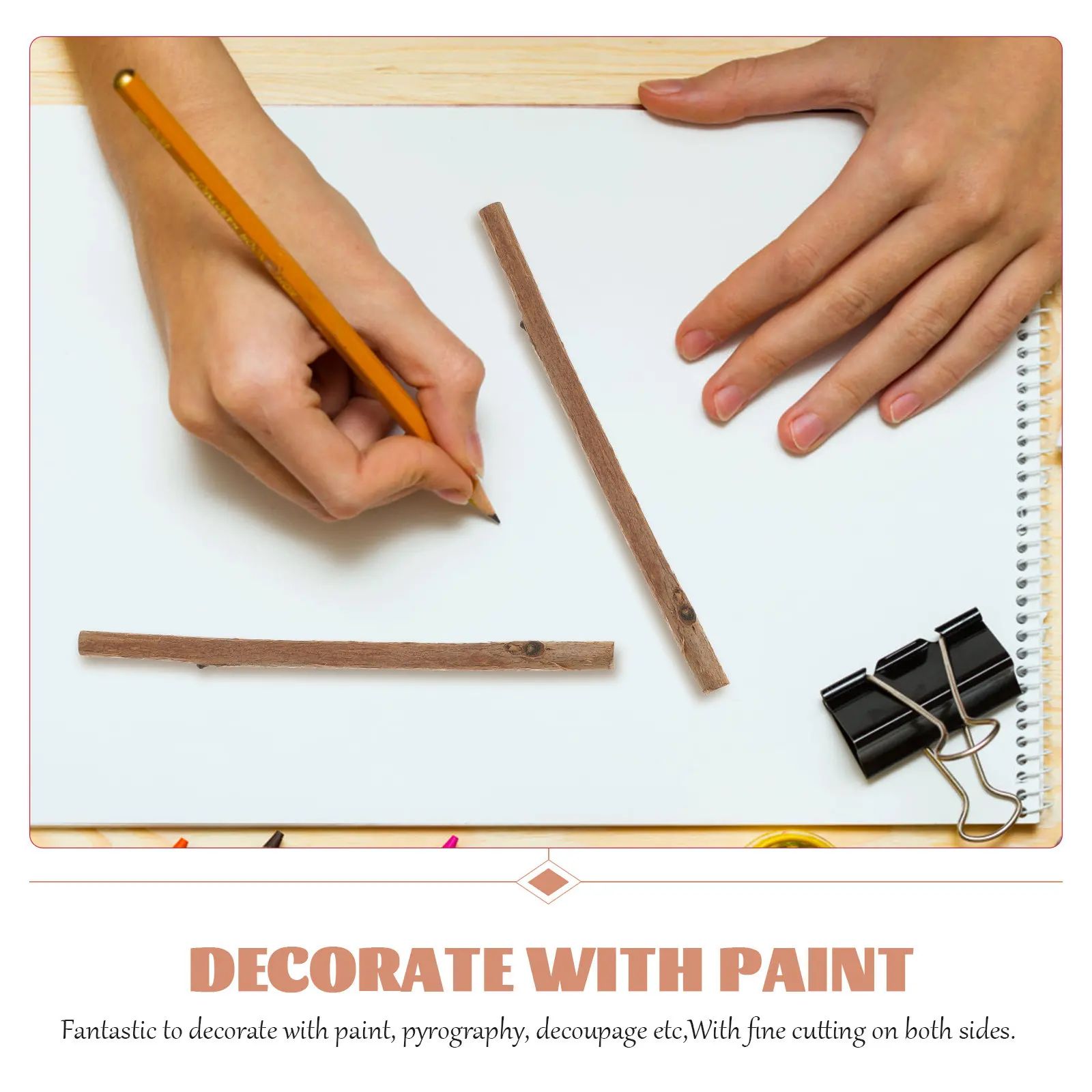 

100 шт. деревянных палочек из древесины чайного дерева, натурального цвета, длиной 10 см, диаметром 0,3-0,5 см, для поделок, фотосессий, свадебного декора