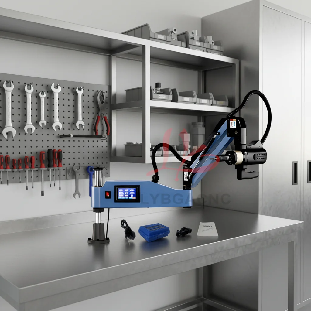 

Электрический нарезной станок LY M2 M10 M3 M16 M20 с функцией обдува и распыления, патроном, легким управлением и сенсорным экраном