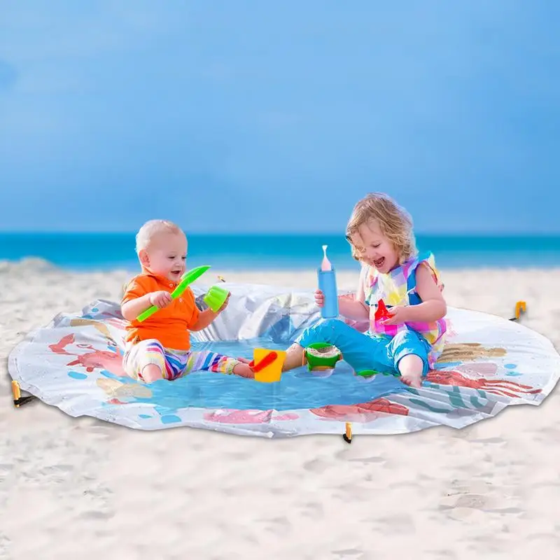 Piscine de chair de plage pour bébés, jouets de plage avec seau d'eau, jeu d'eau anti-sable, jouet d'été pour garçons et filles
