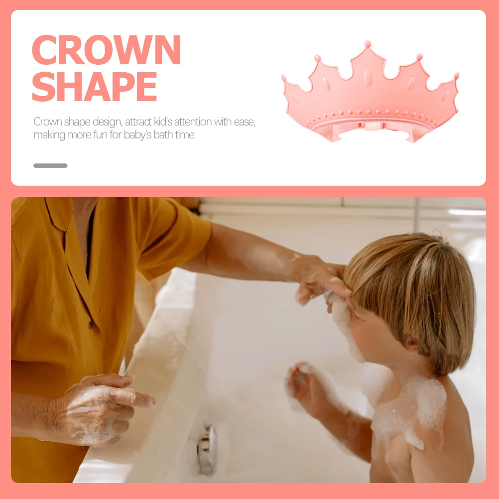 

Waterproof Shampoo Crown Shape Cap Adjustable Tpe Material Leakproof Bathing For Children Toddler Baby Cartoon Design Kids Bath