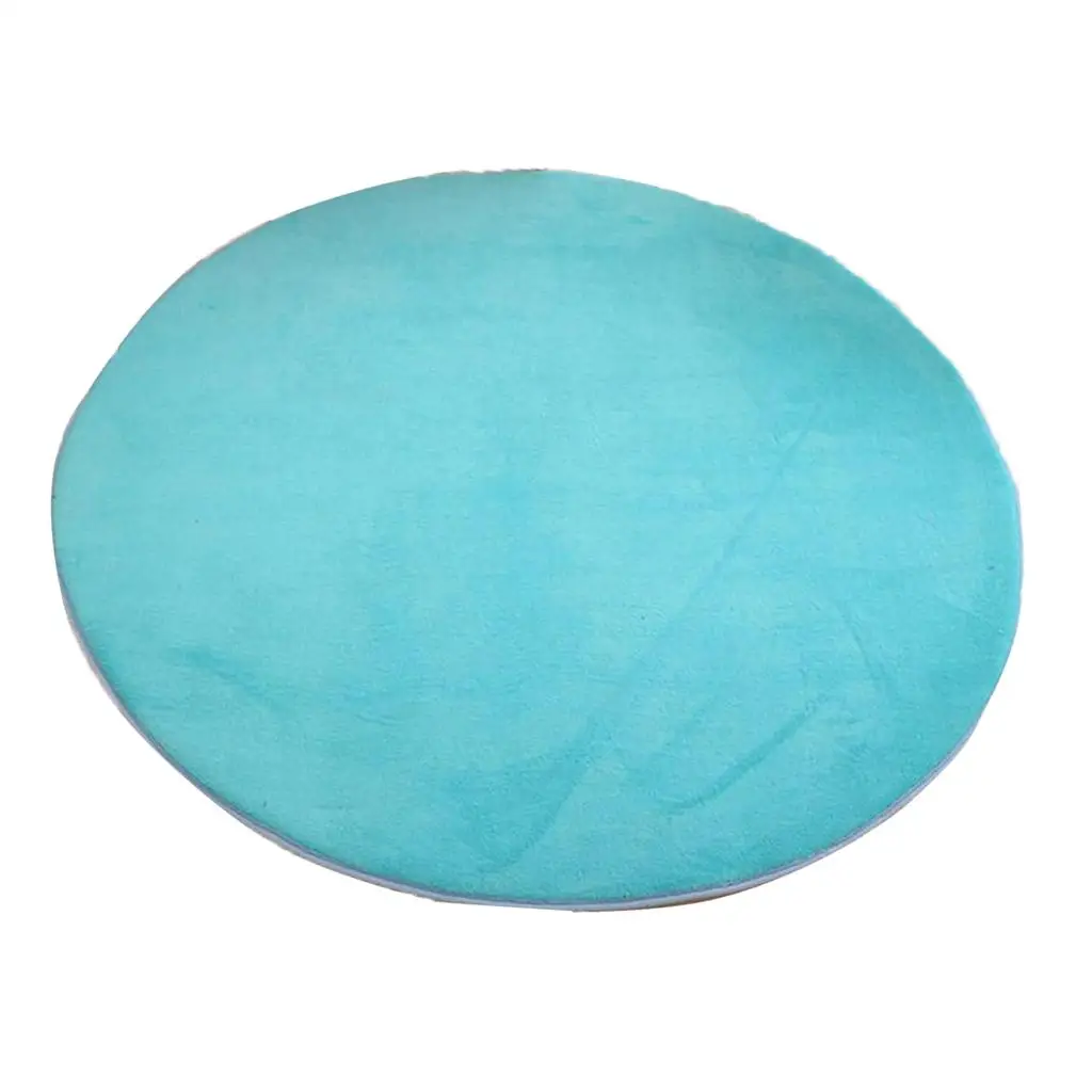 Tapis de tente en peluche douce pour enfants/bébés, 120cm de diamètre, coussin de sol pour chambre d'enfants, rond bleu