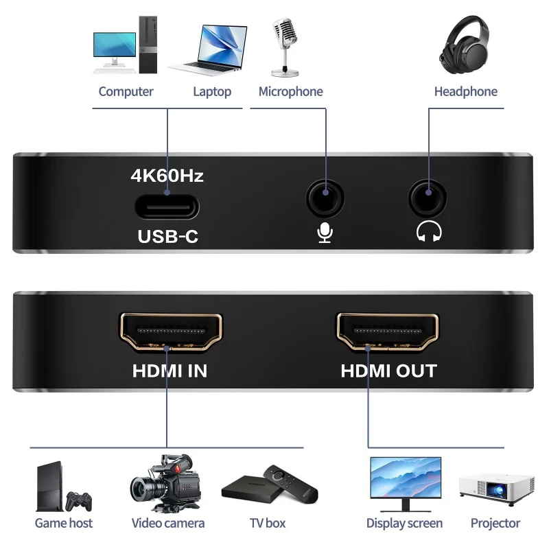 NK-A20 USB3.2  H D M I-compatible acquisition Card 240Hz Loop Output Low Delay for Live Streaming/Recording