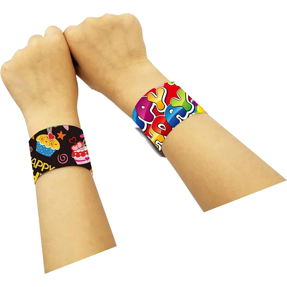 24Pcs for Adult Kids Happy Birthday Slap Bracelets Cute Animals Wristbands Classroom Prizes Party Favors Gifts