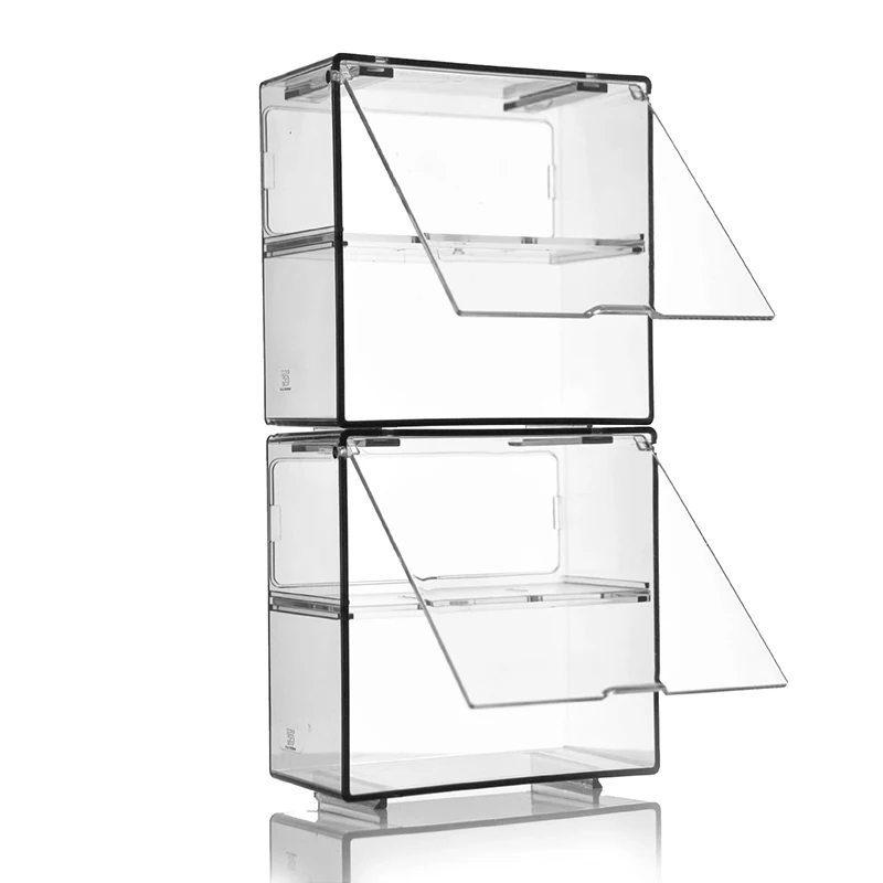 1Set Double Layer Small Scale Car Model Display Box Transparent Dustproof Storage Box Large Capacity Desktop Organizer Container