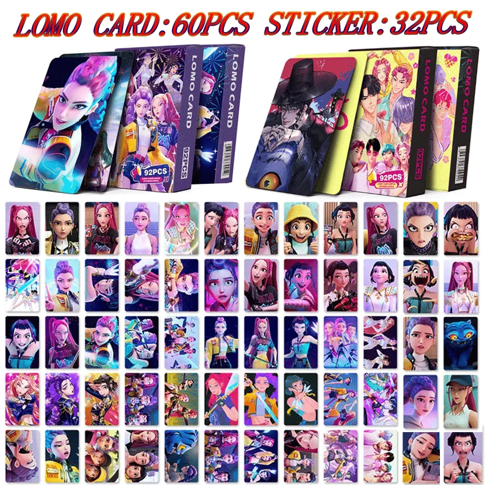 بطاقات وملصقات Anime K-Pop Demon Hunters Lomo للفتيات والأولاد مجموعة بطاقات LOMO عالية الدقة مجموعة المعجبين ديكور مقاوم للماء