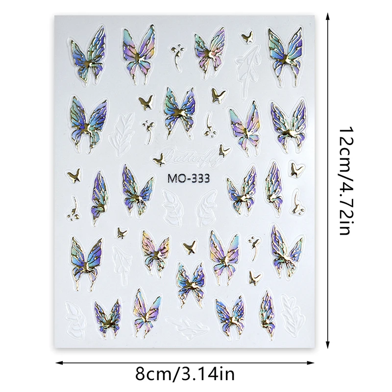 Bronzing Butterfly Shape Shiny Nail Sticker Nail Styling Stereoscopic Nail Decal DIY Nail Art Salon Nail Art Enthusiasts