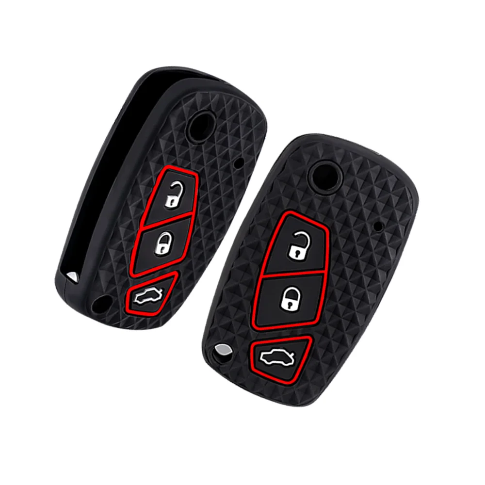 3 Button Silicone Key Ring Case Cover Shell Holder For Fiat Ducato Bravo 500 Doblo Grande Minibus Peugeot Boxer Citroen Relay