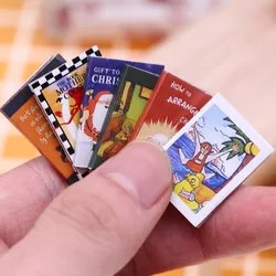 6Pcs Miniature Food Toys Comics Small Books Magazines Doll House Accessories Home Life Scenes Study Decorations Mini Model