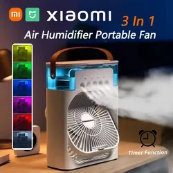 Xiaomi MIJIA-ventilador humidificador de aire portátil, Enfriador de aire eléctrico con USB, luz LED nocturna, vaporizador de agua, diversión para el hogar, 3 en 1