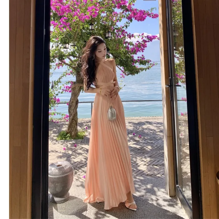 

Легкая летняя повседневная пляжная юбка для женщин, розовая, с плиссировкой, для отпуска и пляжа, в стиле балетной юбки, для подружек невесты, на день рождения, для вечеринок