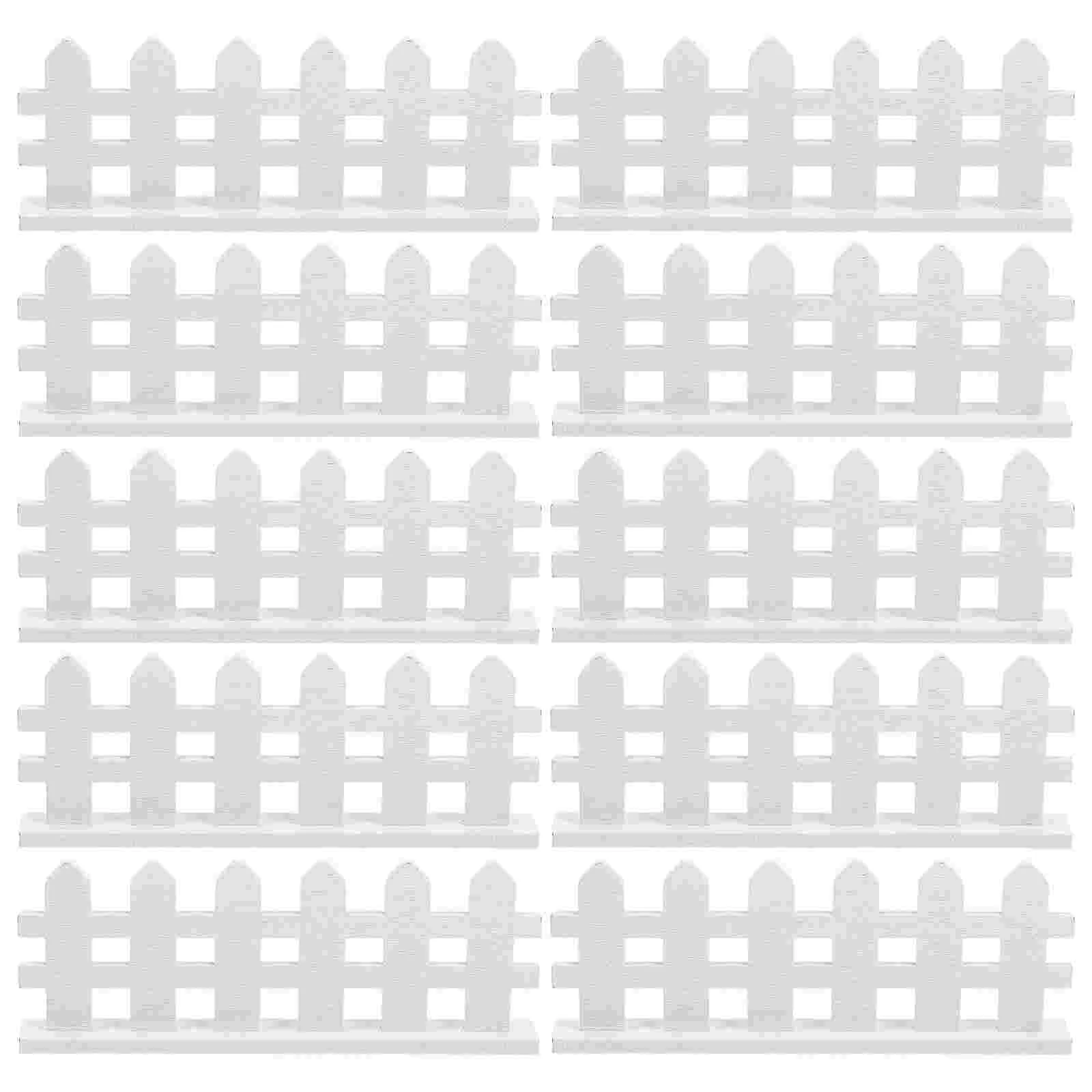 10 Pcs Dollhouse Fence Mini Prop Decorative for Micro Landscape Toy Scene Layout Miniature Wood Wooden Crafts Ornament