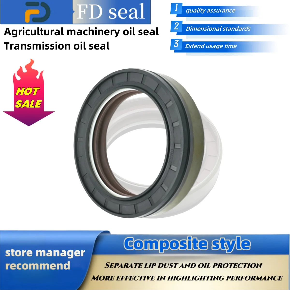 

Agricultural Machinery Shaft Seal 65*90*20mm FKM+NBR+AU Tractor Seal COMBI Hydraulic Pump Accessories ISO 9001 2008