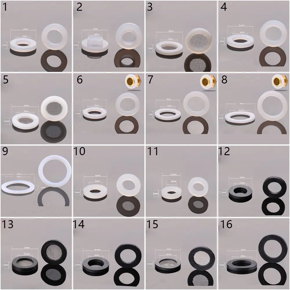 Hose Pipe Nozzle Seal Fitting Silicone Faucet Washer Shower Gaskets Rubber Ring Hardware Flat Gasket